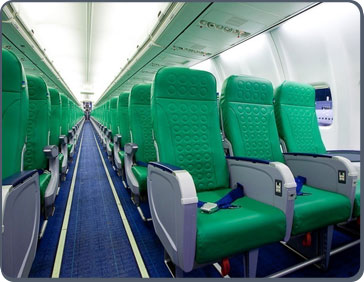 Intérieur d'un avion de ligne direction l'Espagne